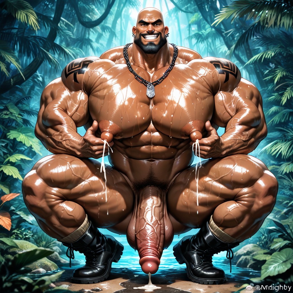 Muscular Ass, Wet, Oily Skin Porno IA Gay