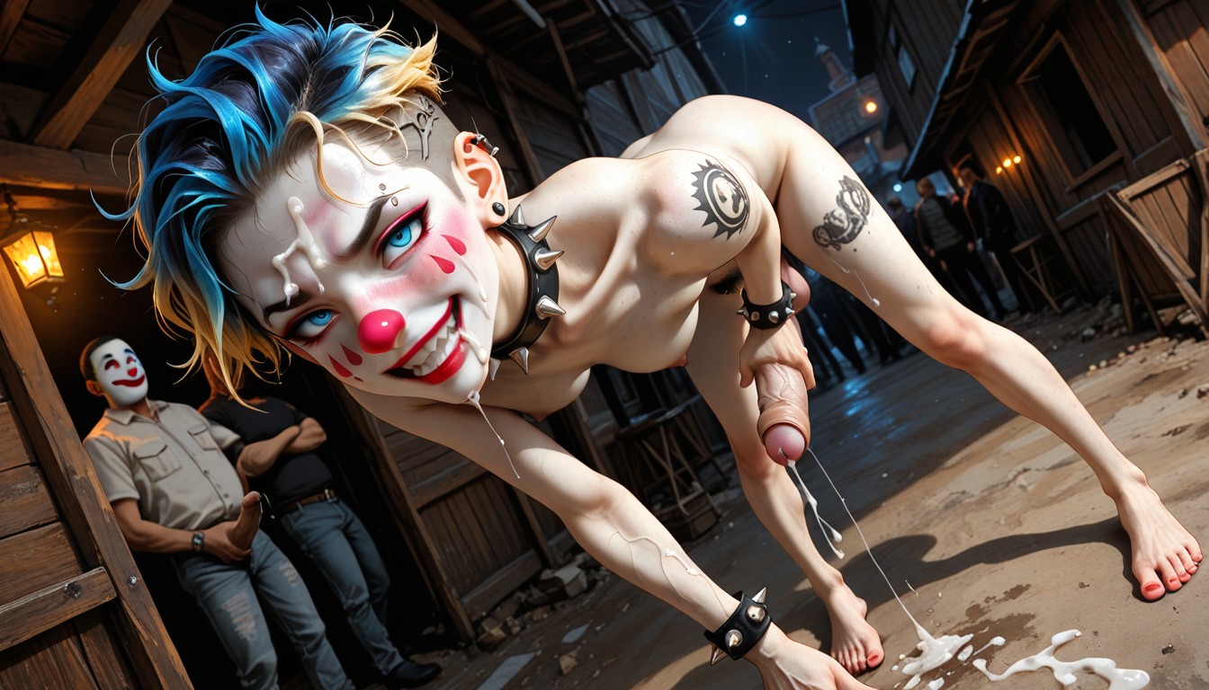 Boyish Guy, Clown, Corps Entier Porno IA Gay