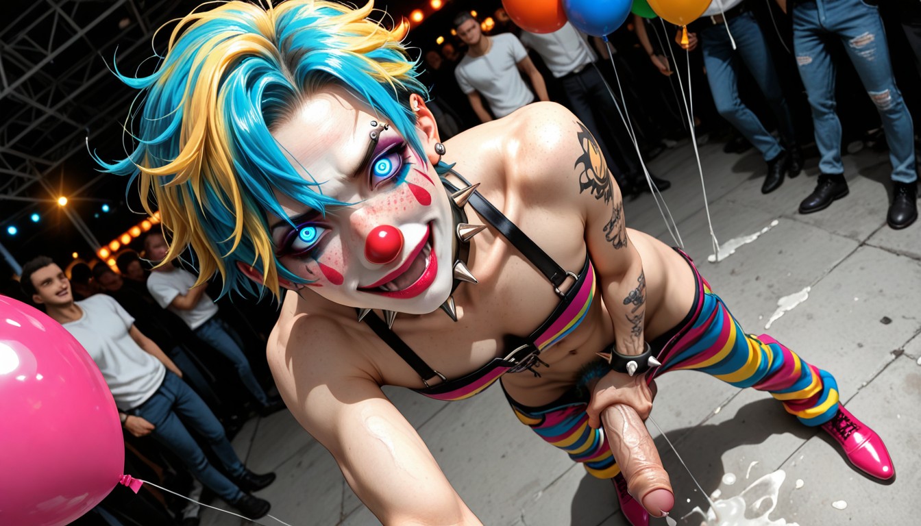 Masturbating, Vue De Face, Eyebrow Piercing Porno IA Gay