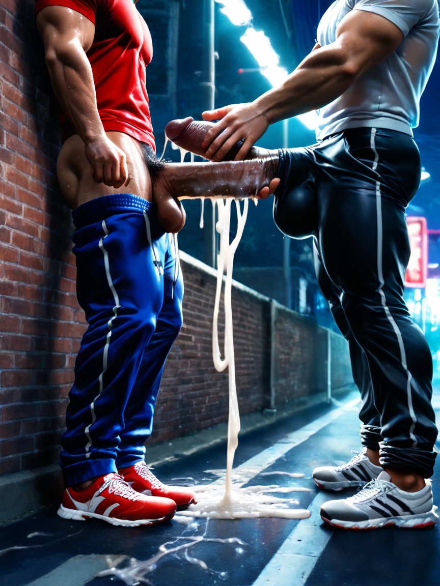 Néon, Cock Much Taller Than Him, Facial Porno IA Gay