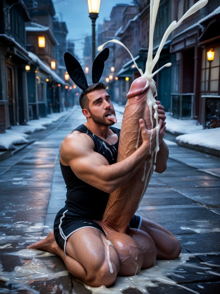 Gigantic Uncut Hyper Penis, Short En Coton, Cock Focus Porno IA Gay