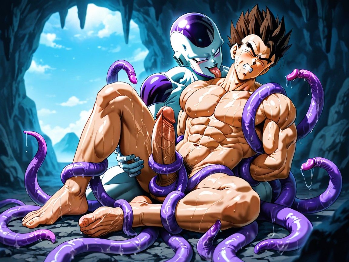 Frieza Kissing Licking, 咬紧牙齿, Frieza Is Bigger Than Gohan AI同性戀黃片