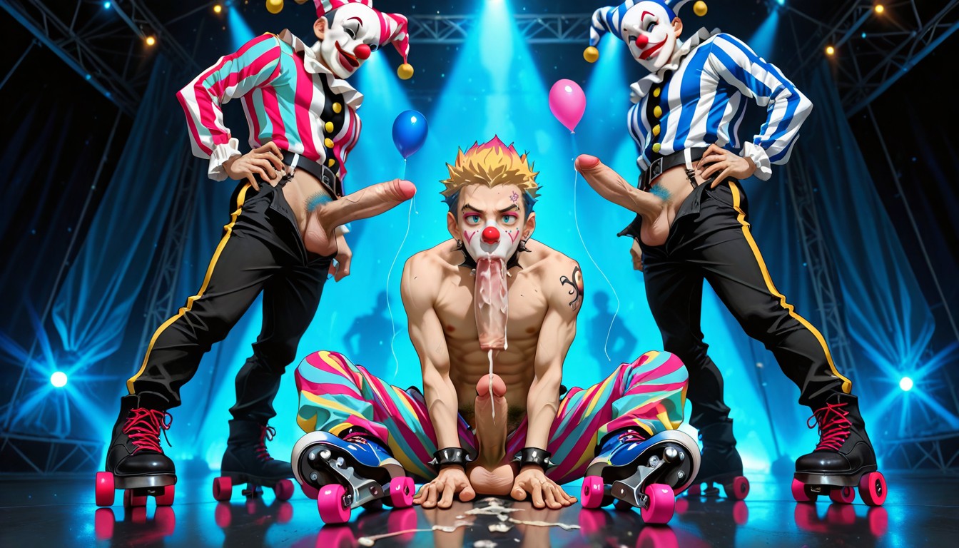 Spiked Collar, Downward Curved Penis, Carnaval Porno IA Gay