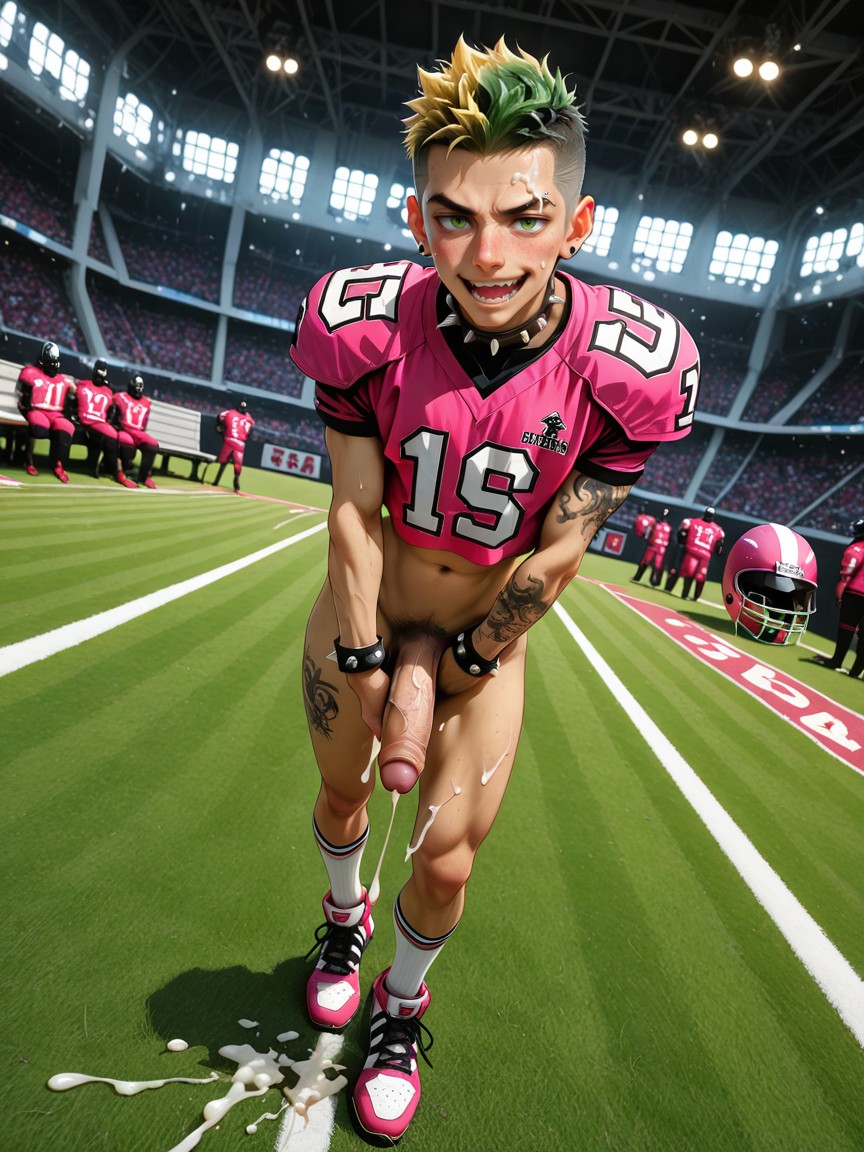 Big Football Shoulder Pads, 非常に大きい, オーガズム ゲイAIポルノ