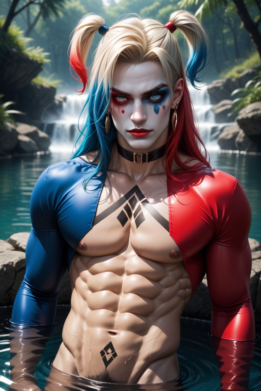Catears, Multi-colored Hair, Big Curved Penis ゲイAIポルノ