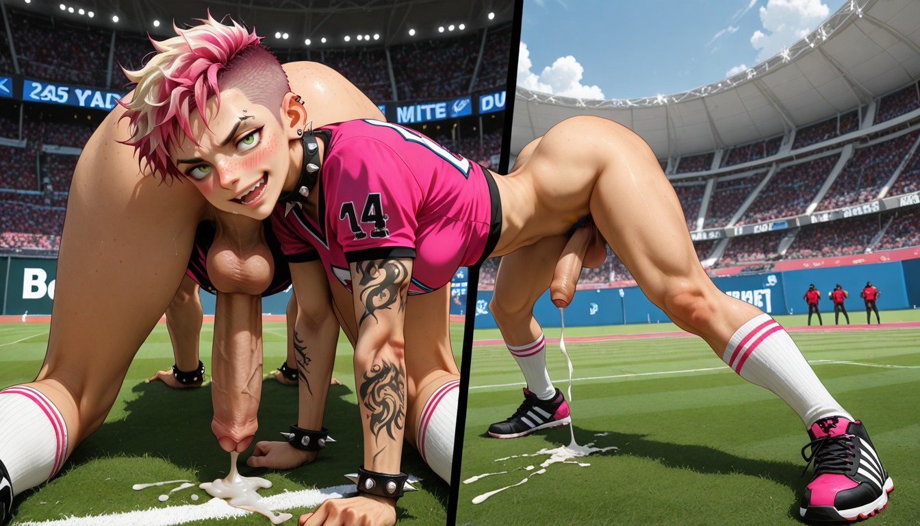 Football Field, Football Player, Spiked Collar Porno IA Gay