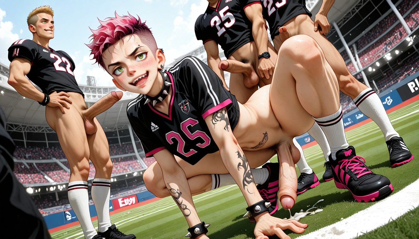 Tan Skin, Spikes Bracelets, White Socks Porno IA Gay