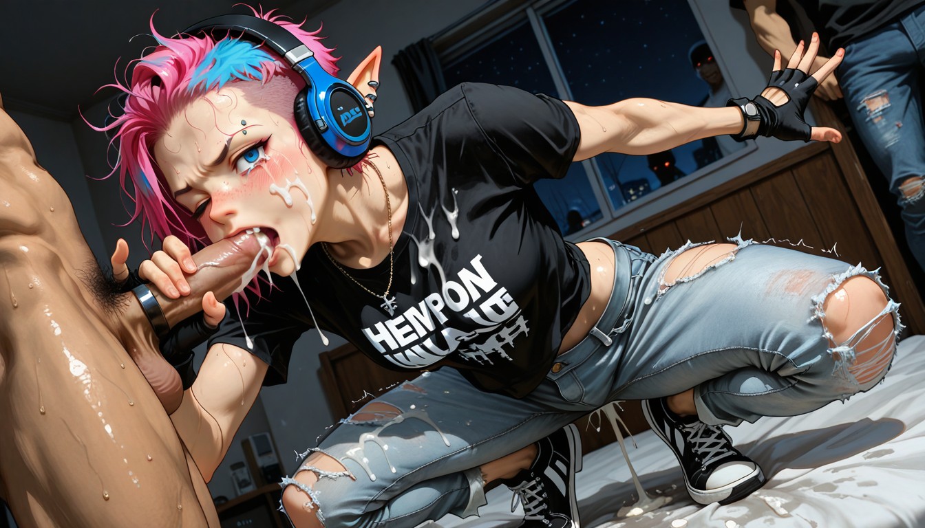 Boucles D'oreilles, Tan Skin, Regarder La Visionneuse Porno IA Gay
