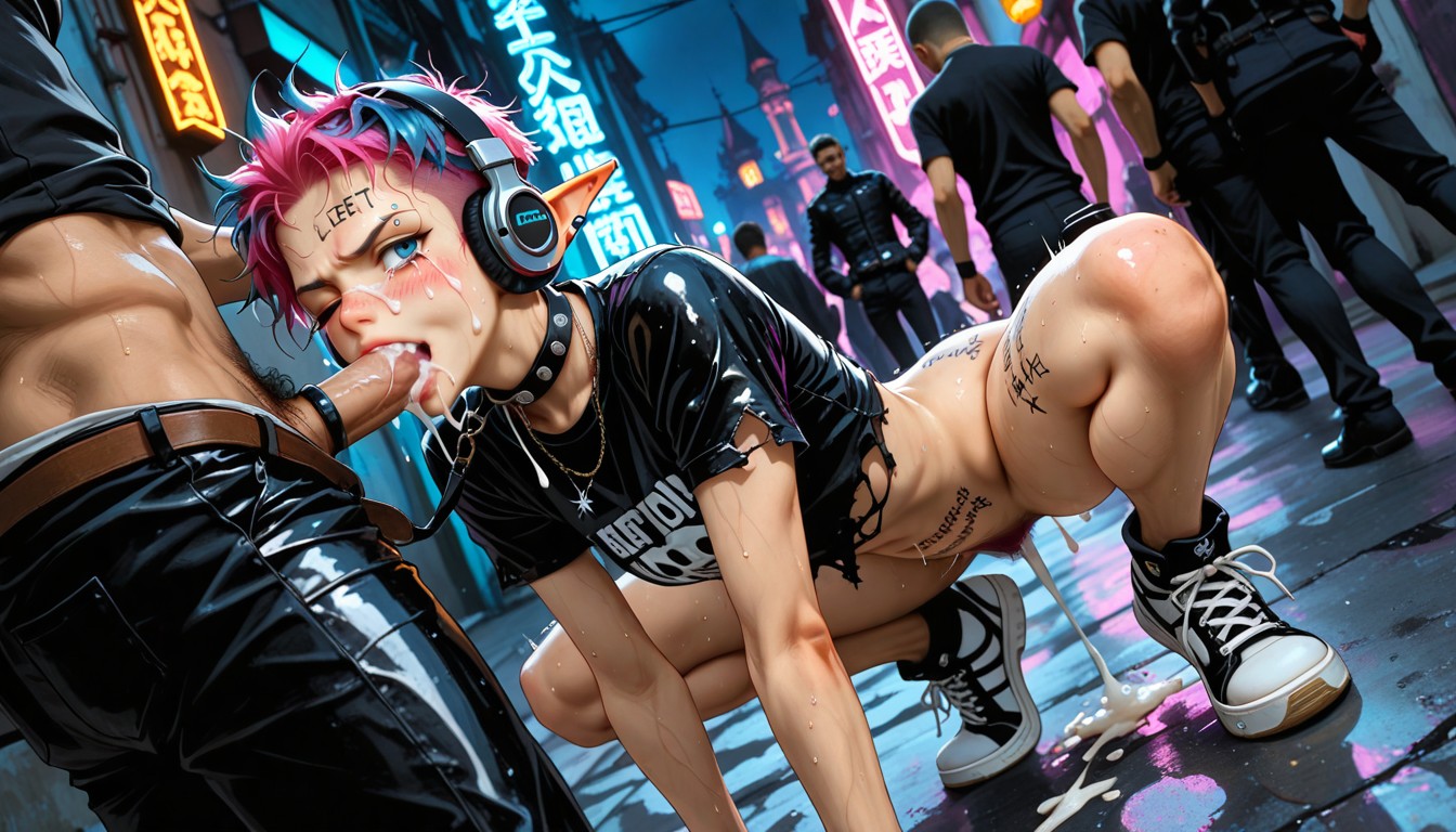 Crawling On Hands And Knees, Spitroast, Oreilles D'elfe Porno IA Gay