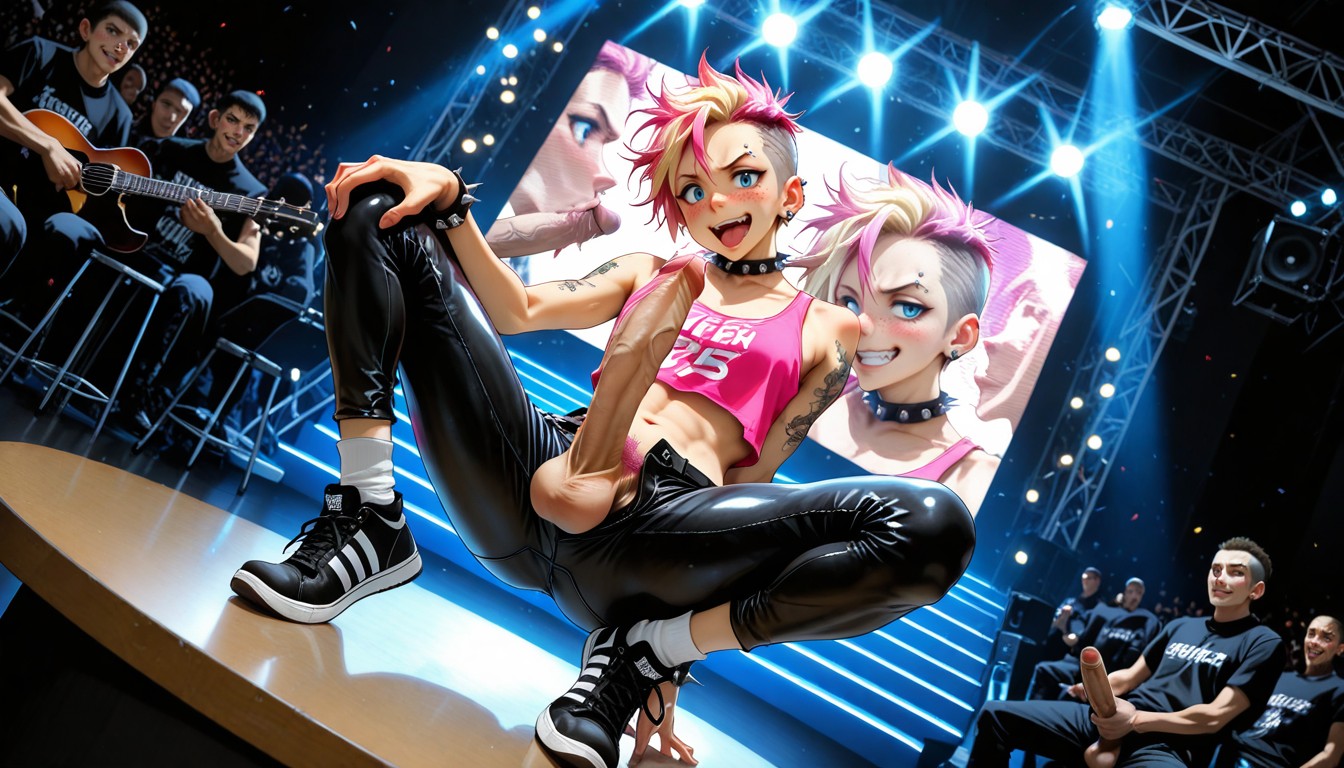 Dynamic Pose, Concert Stage, White Socks ゲイAIポルノ