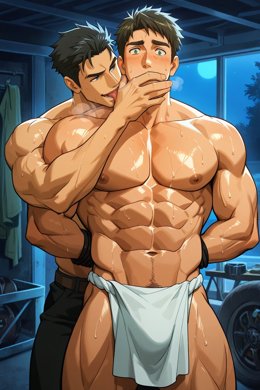 Cap, Mysterious Man, Hand Over Mouth KI Schwulenporno