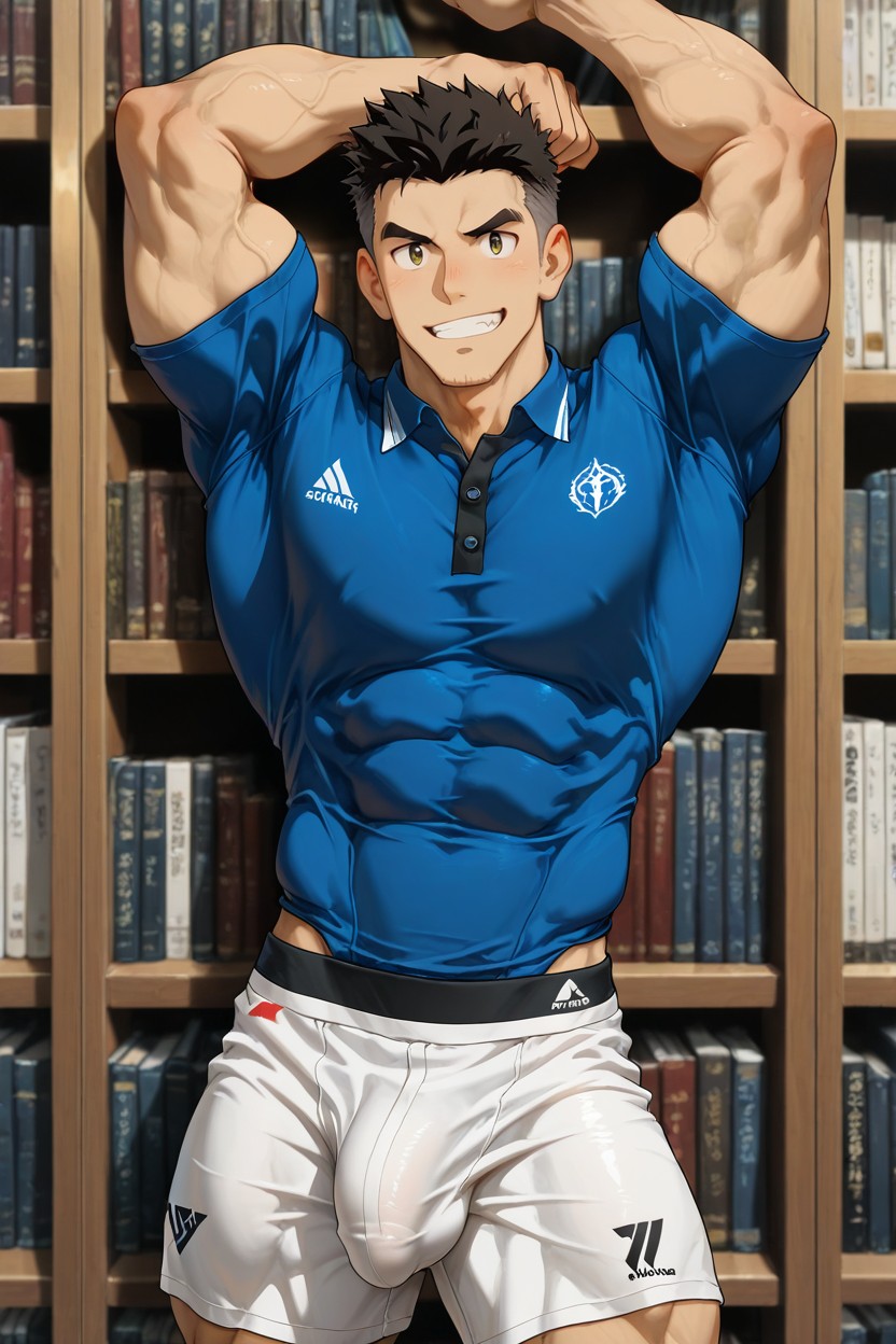 Alone, 1 Personne, Super Compression Polo Shirt Porno IA Gay