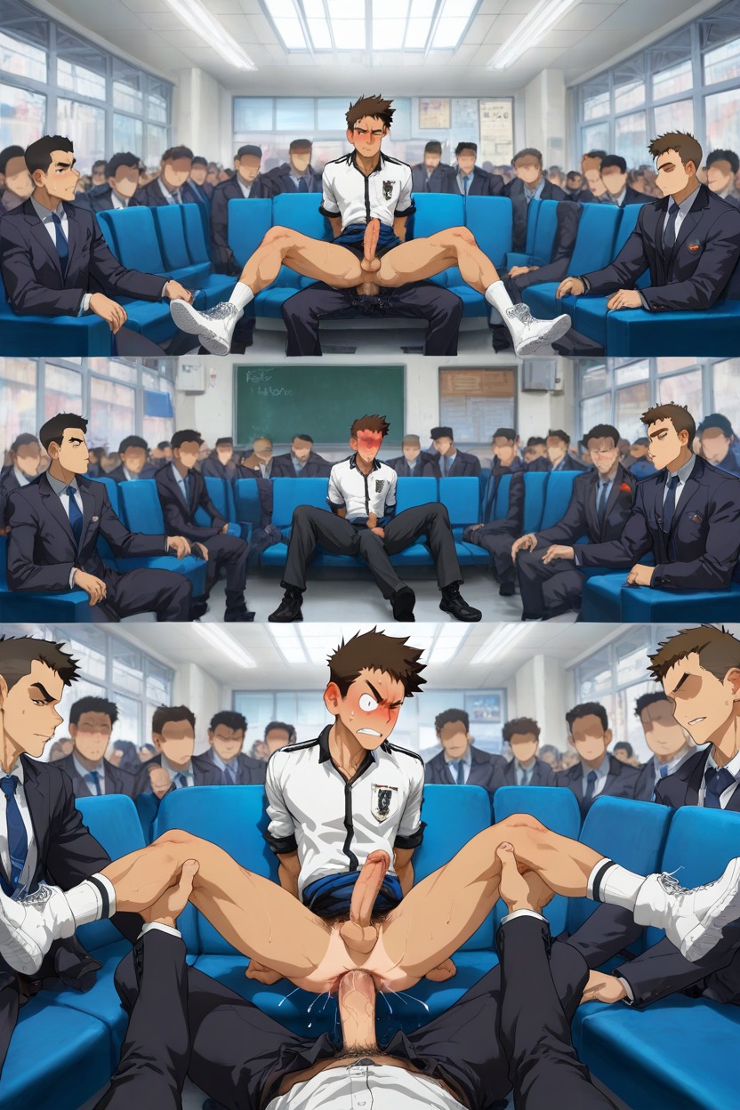 Only Men, Light Brown Mullet Hair, Character 게이 AI 포르노