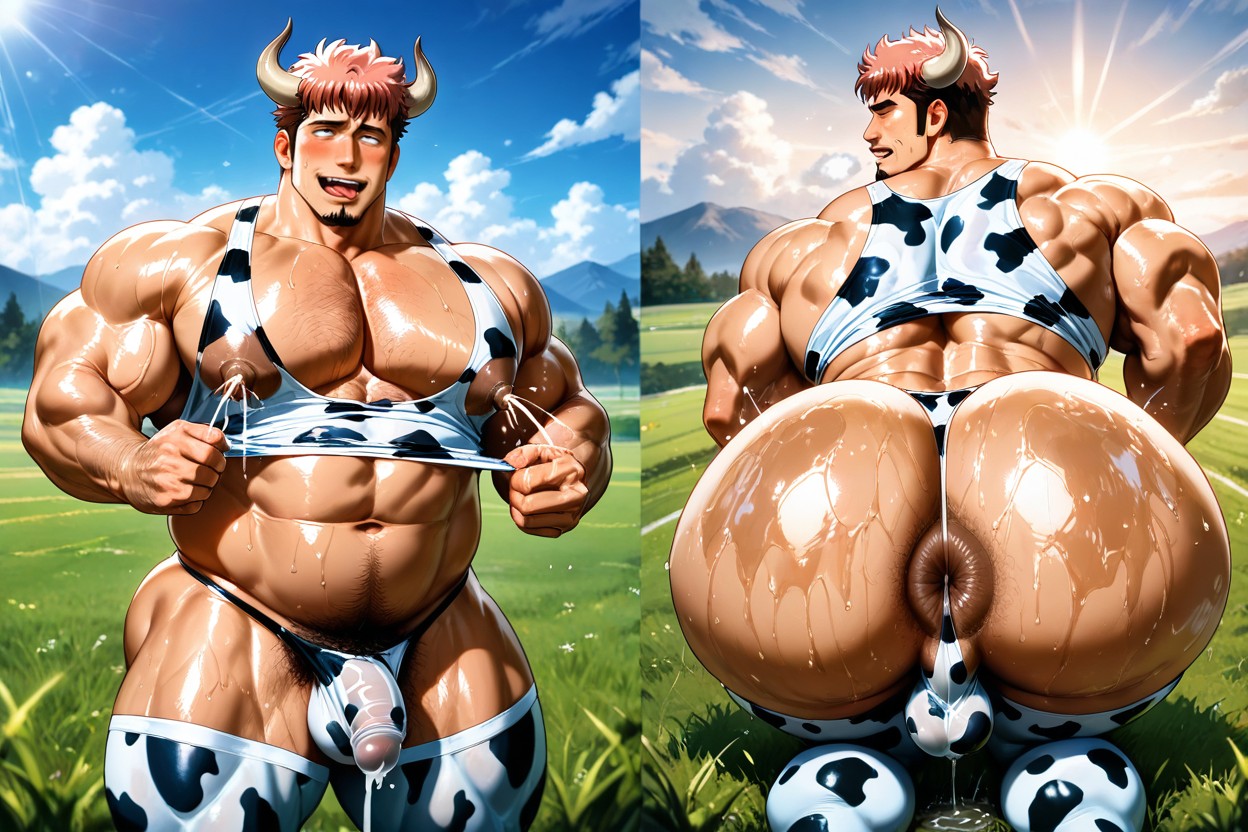 Großer Po, Big Nipples, Enormous Ass KI Schwulenporno