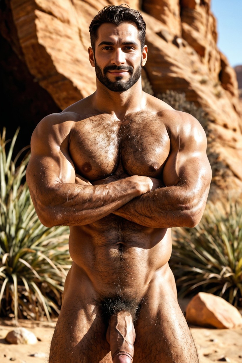 Excessive Hairy Chest, Syrian Man, In Desert Porno IA Gay