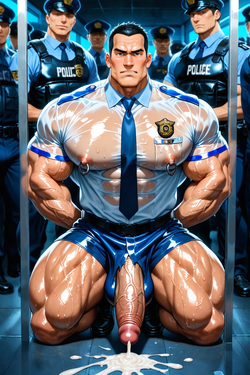 Solid Hair, Very Big Pecs, Piel Grasa Porno gay IA