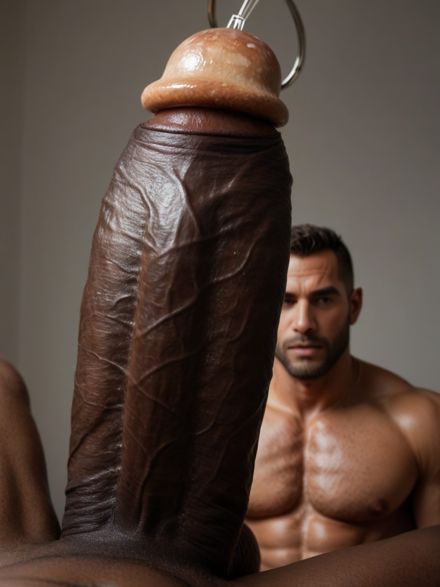 Huge Glans, Plump Appleshaped Glans, Close Up Of An Erect Penis With Enormous Veiny Testicles Porno IA Gay