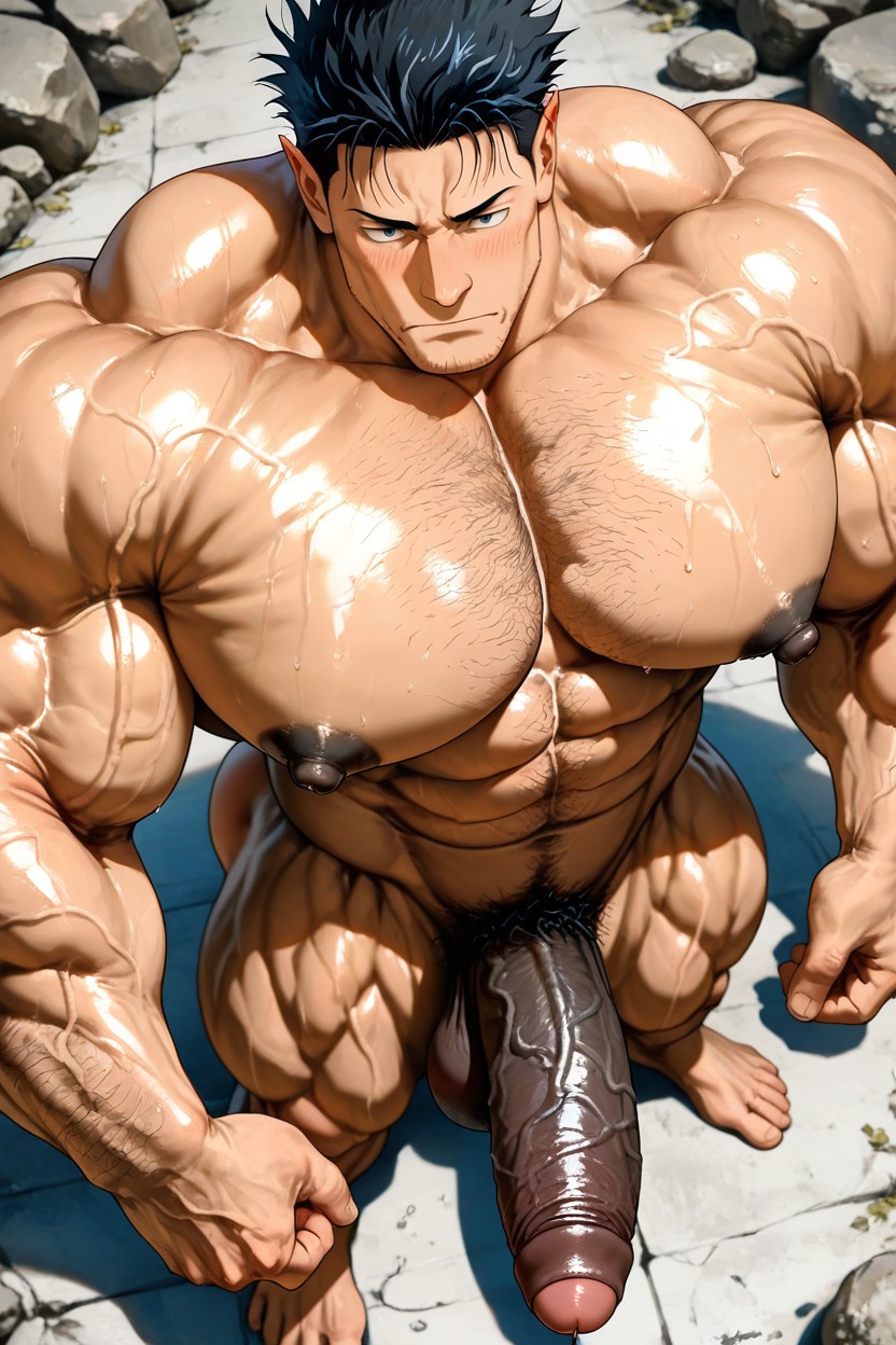 Cumshot, Enormous Bulging Chest And Arms, Black Nipples Porno IA Gay