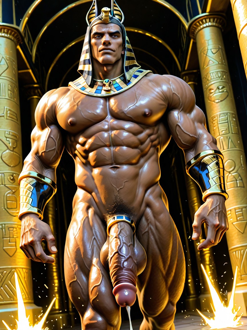 Handsome Hunky Male Face, Massive Heavy Round Full Balls, Revealing Pharaoh Clothing And Jewelry Porno IA Gay