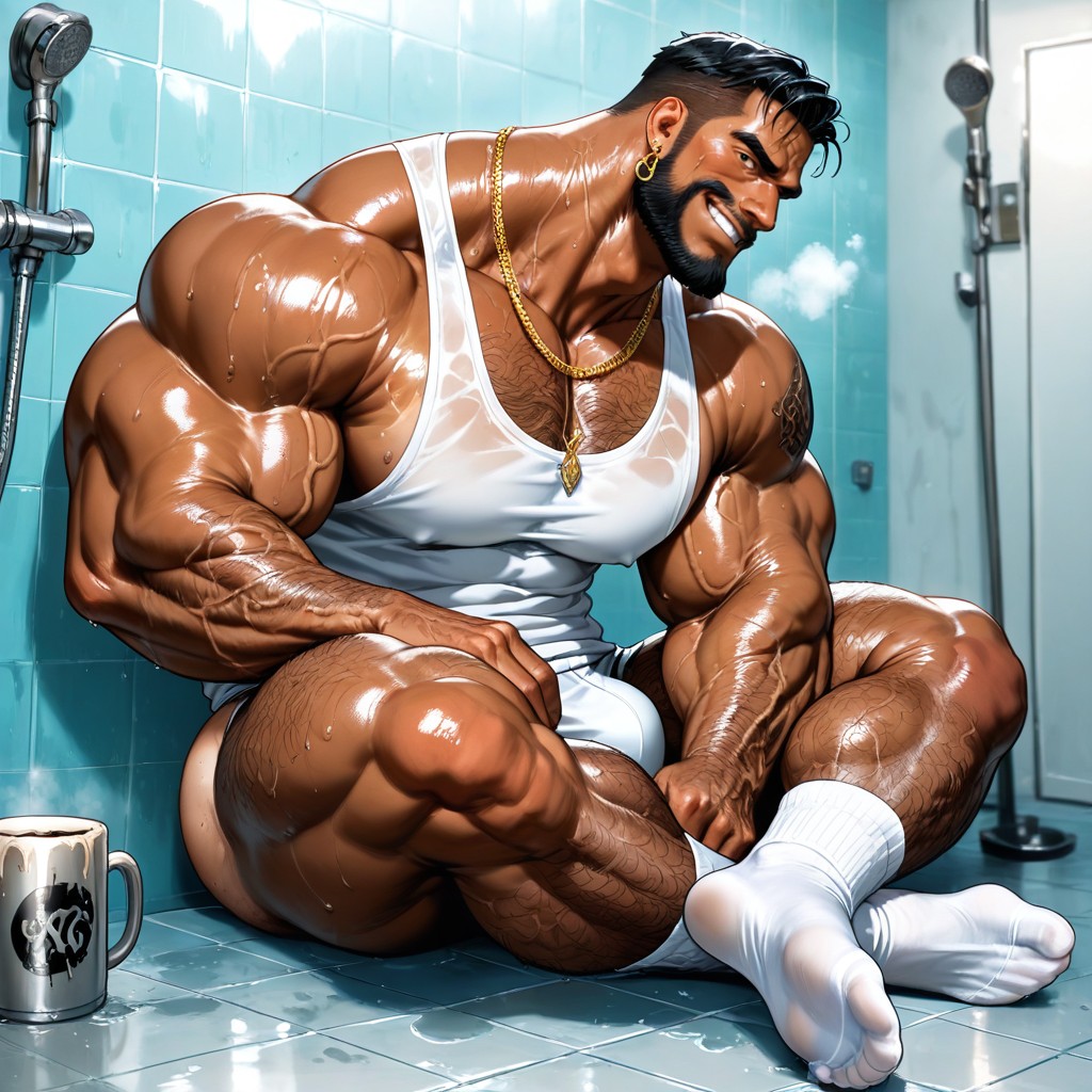 Massive Meaty Body, Handsome, トイレの個室 ゲイAIポルノ