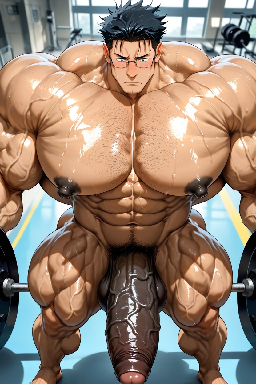 Cumshot, Black Nipples, Gigantic Muscles AI Gay Porn