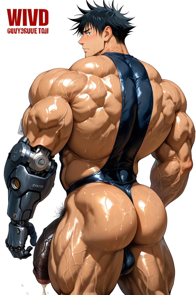 Giant Penis, God Physique, Three Quarter View AI Gay Porn