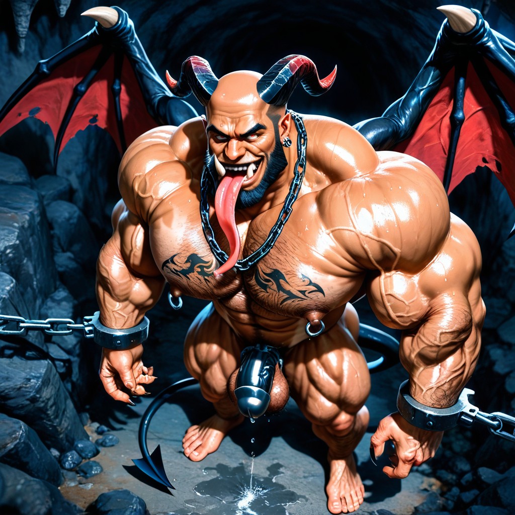 Muscular Ass, Naked, Drooling AI Gay Porn