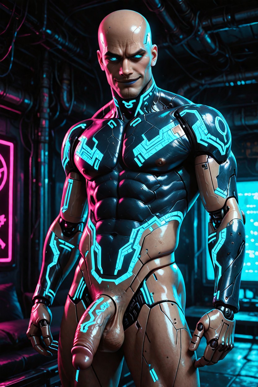 Glowing Eyes, Fit, Naked AI Gay Porn