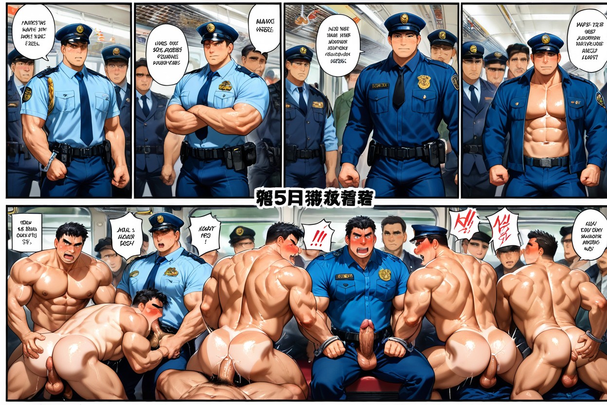 Thugs, 警察コスチューム, Gang-bang ゲイAIポルノ