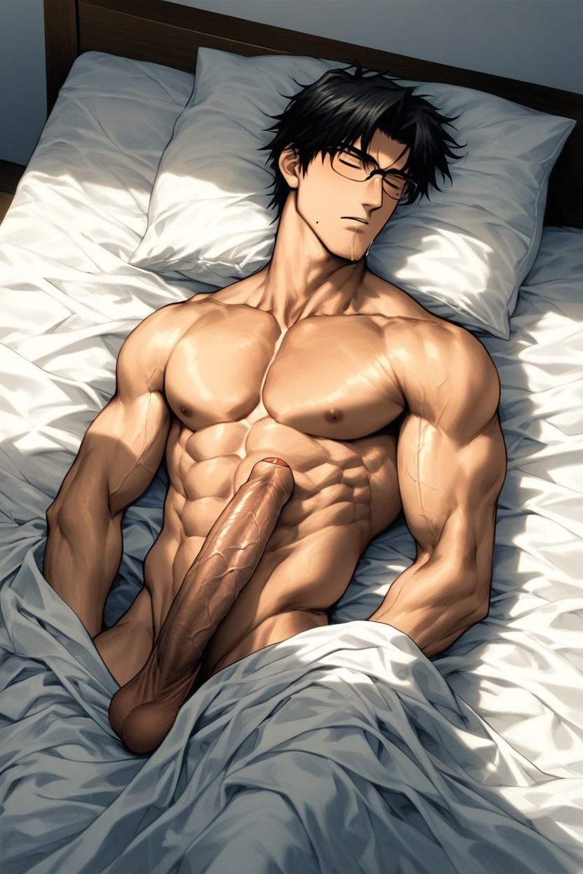 スキニー, Sleep, Medium Length Hair ゲイAIポルノ