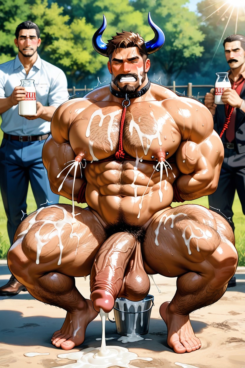 Bucket Of Milk, Outdoors, Arms Behind Back ゲイAIポルノ