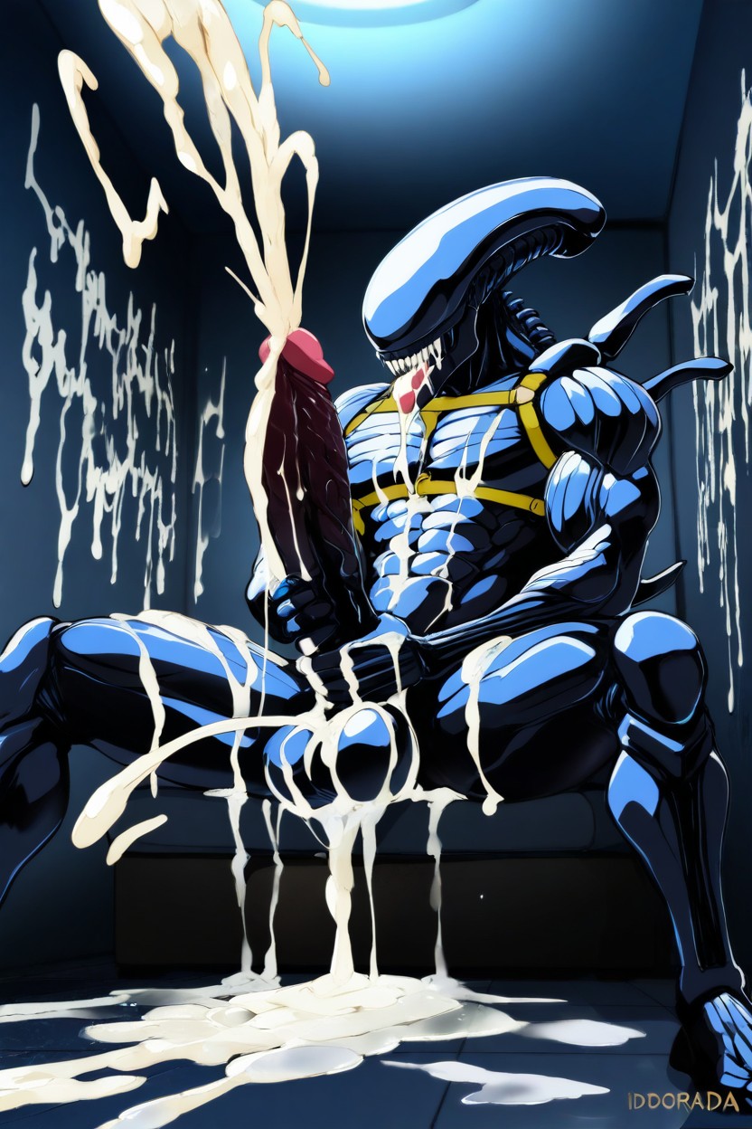 Dark Room, Longer Than His Thigh, Sharp Focus Porno gay IA