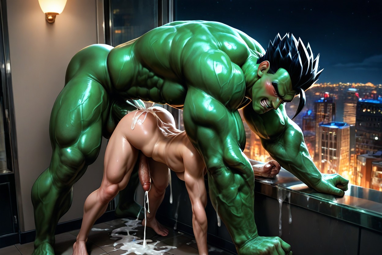 Naked, Massive Cocks Visible, Rough Anal Fuck ゲイAIポルノ