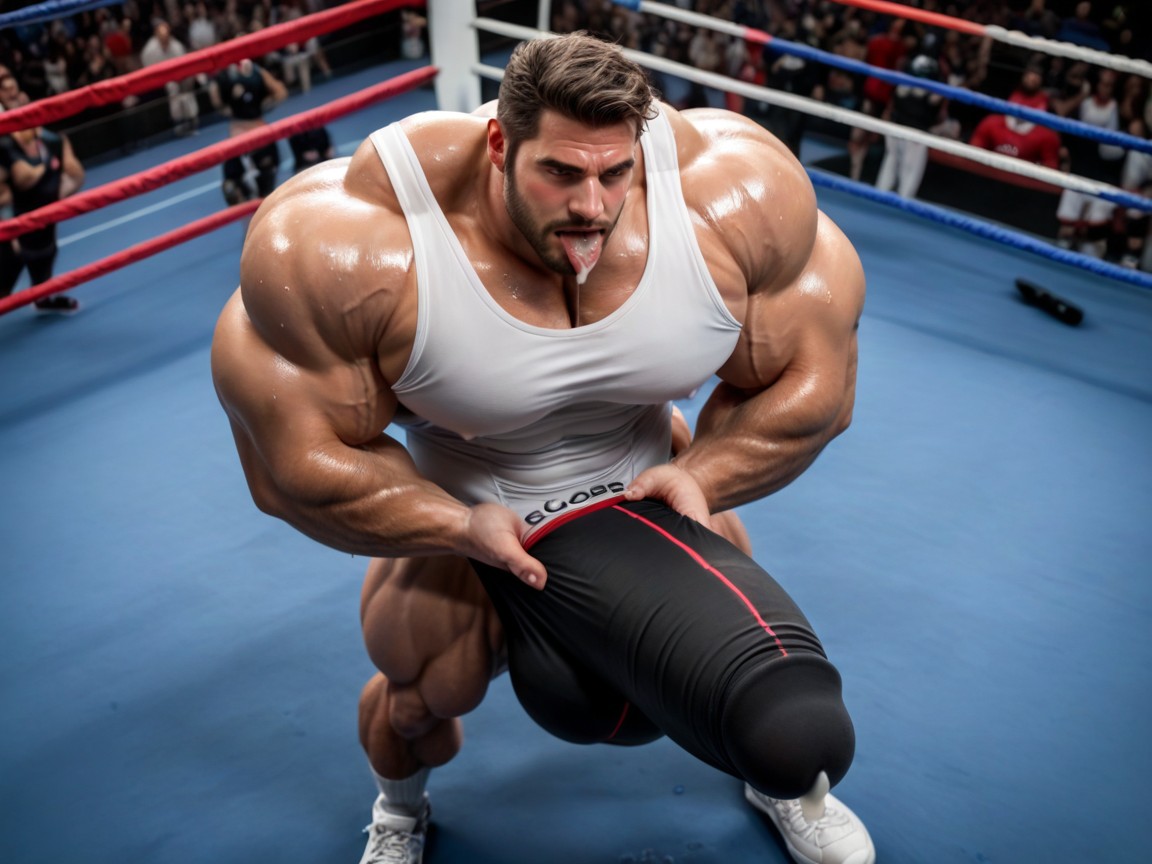 Grabbing Bulge, Surreal Absurd Impossible Gigantic Cock Size, Cock Bigger Than Body ゲイAIポルノ