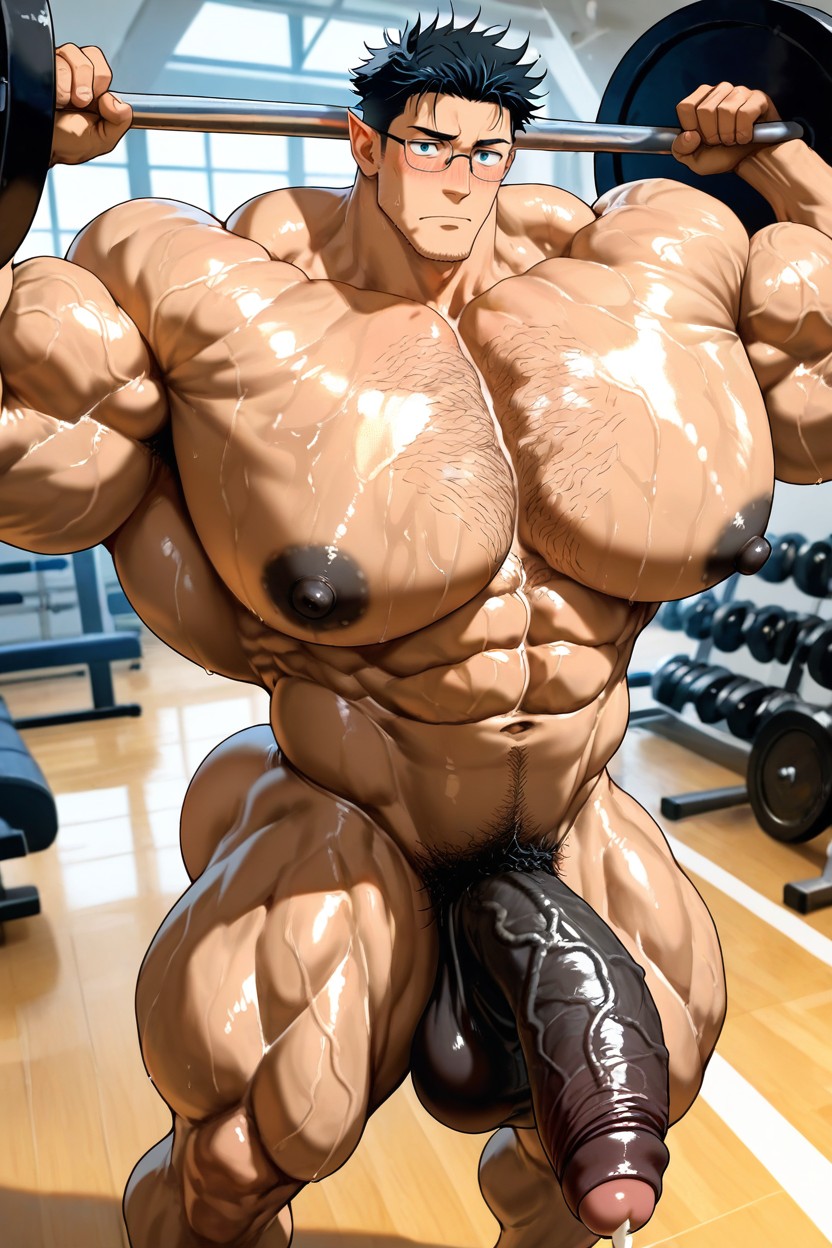 Detailed Face, Black Nipples, God Physique AI Gay Porn