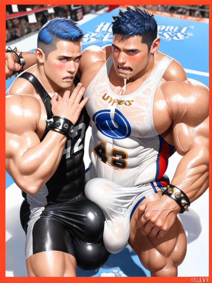 体にフィットした服, Hyper Excess Cum, White Singlet ゲイAIポルノ