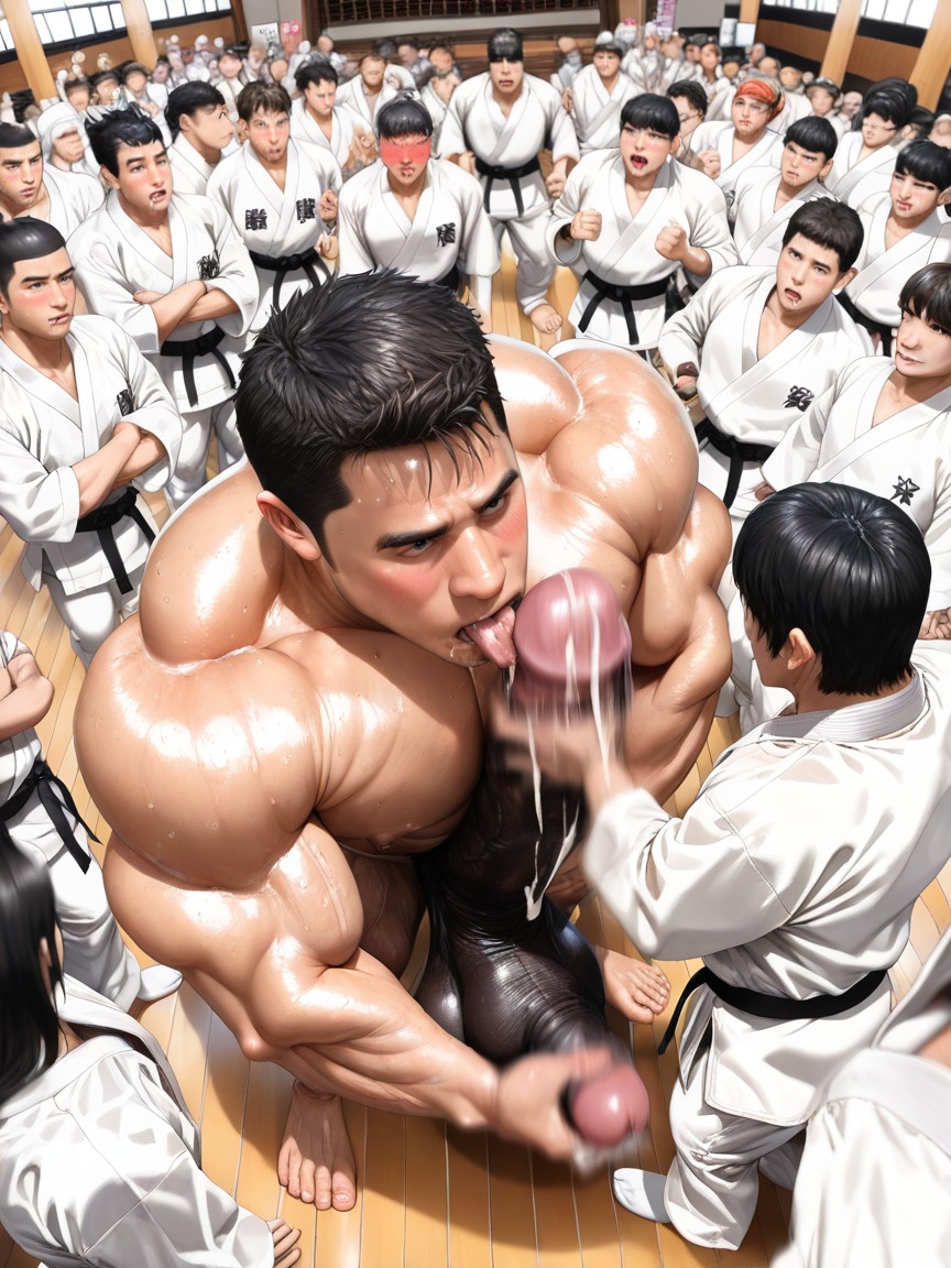 Penis Realistically Attached To Crotch, Crowded, Japanese Pornografia gay com IA