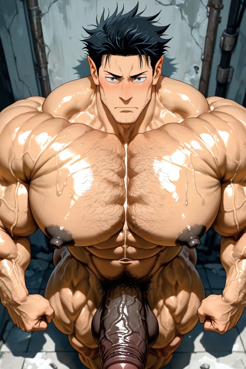 Foreskin, トップダウン, Oiled Skin ゲイAIポルノ