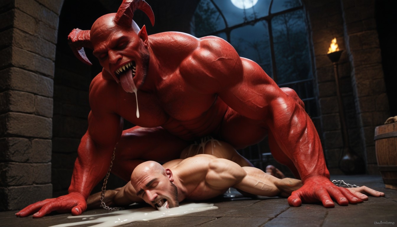 Smooth Chest, Monster Dominating Man, Aggressive Physical Domination On Defenseless Bottom Pushed To His Limits Of Submission AI Gay Porn
