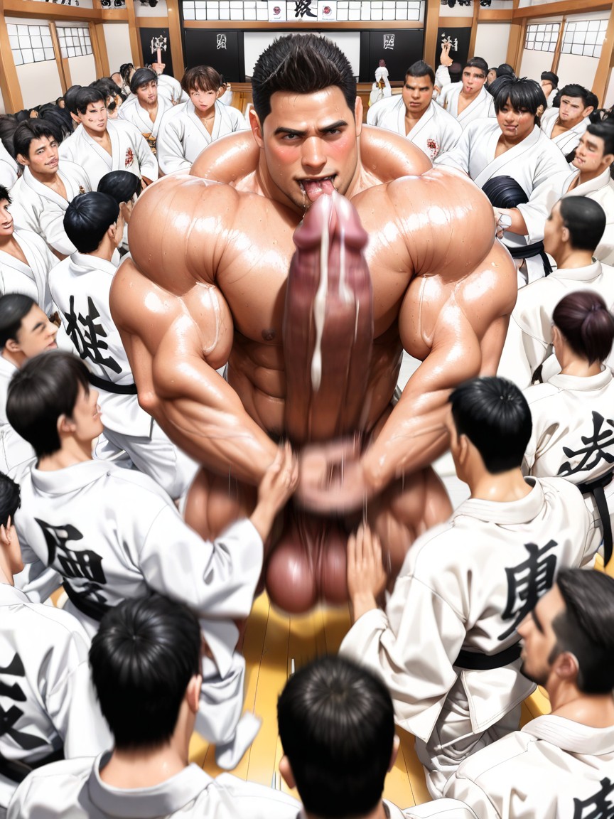 Handjob, Naked In Front Of Karate Disciples, K ゲイAIポルノ