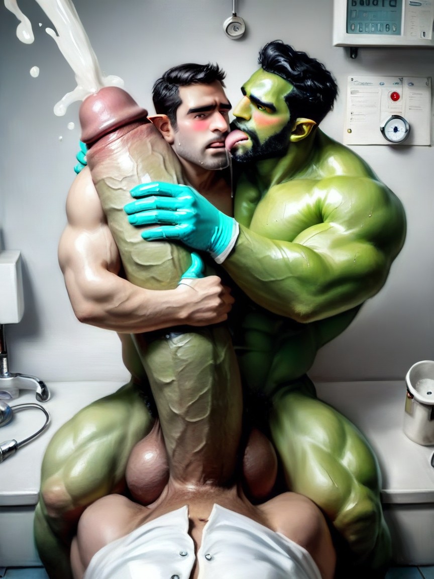 K, Drooling, Hyper Excess Cumshot ゲイAIポルノ