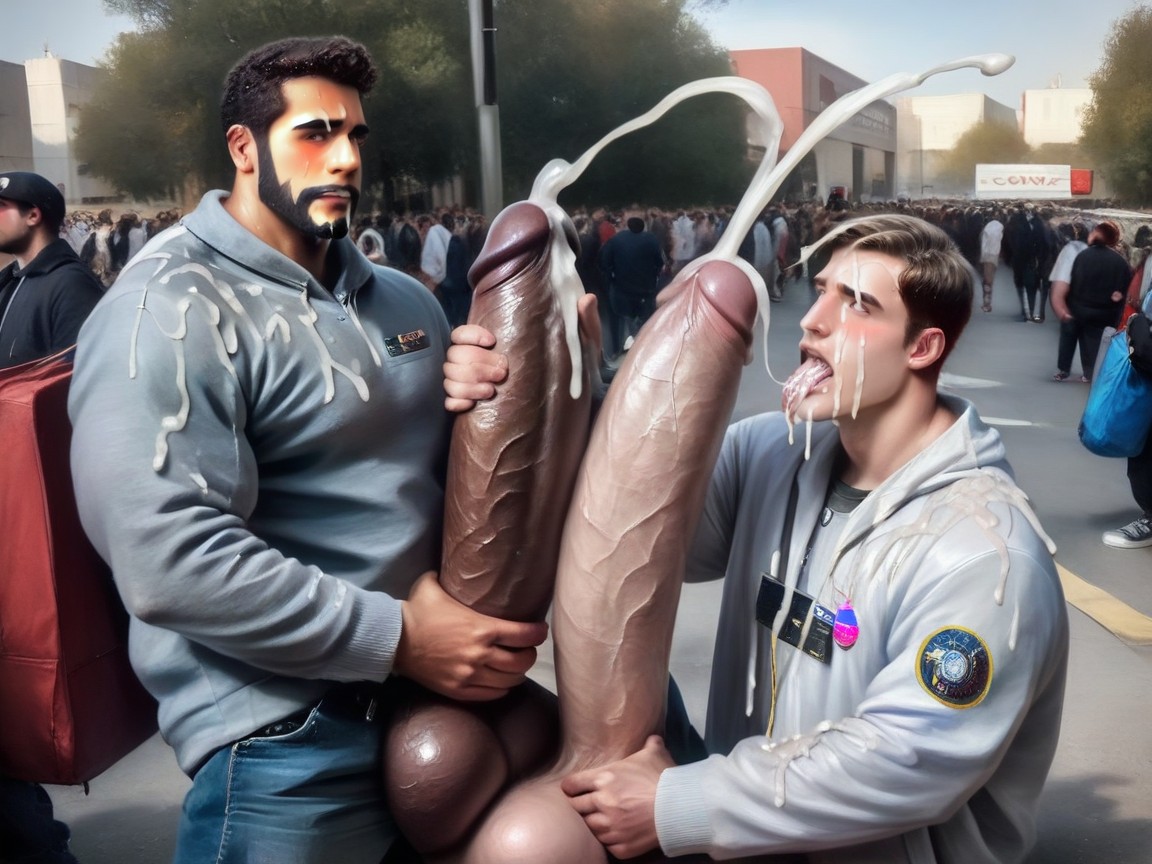 Handjob, Photographic Style, Cock Bigger Than Body ゲイAIポルノ