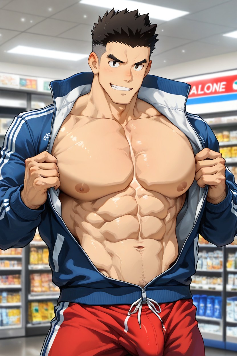 Pecs Visible, Curly Hair, Narrowaist Porno gay IA