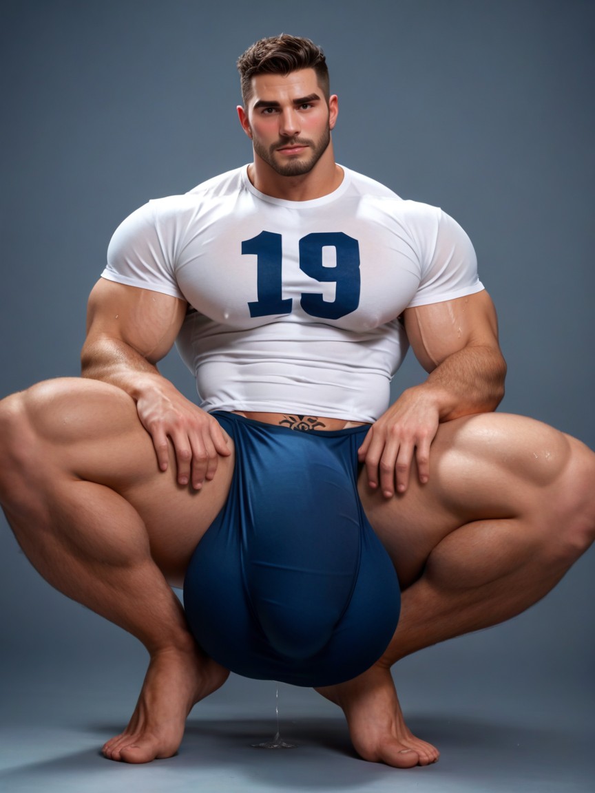 Outline Of Upward Hyper Cock Across Torso, Glans Outline On Chest, Sweaty AI同性戀黃片