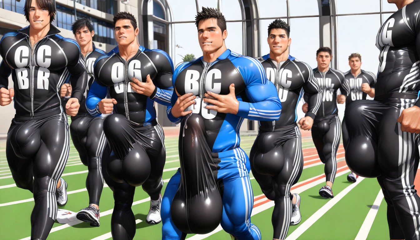 Only Men, Cock Bulge Bigger Than Entire Body, Detailed ゲイAIポルノ