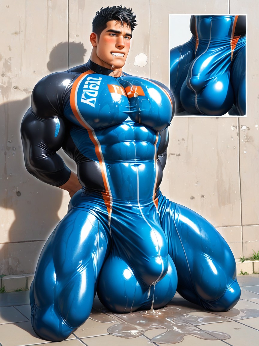 Wetsuit Bulge, Keishin Kondou, Cock Outline On Chest Porno IA gay