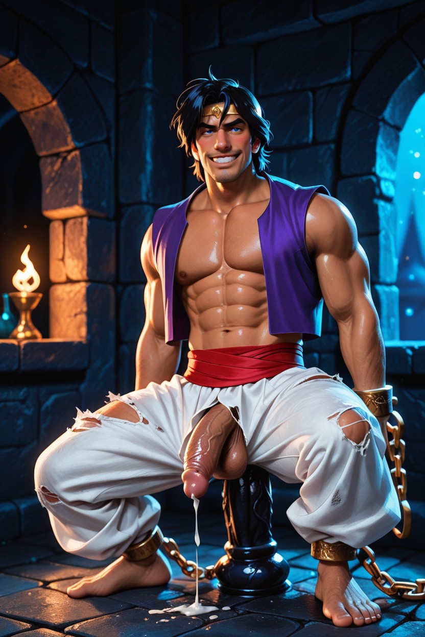 흥분한 얼굴, Disney Art Style, Barefoot 게이 AI 포르노