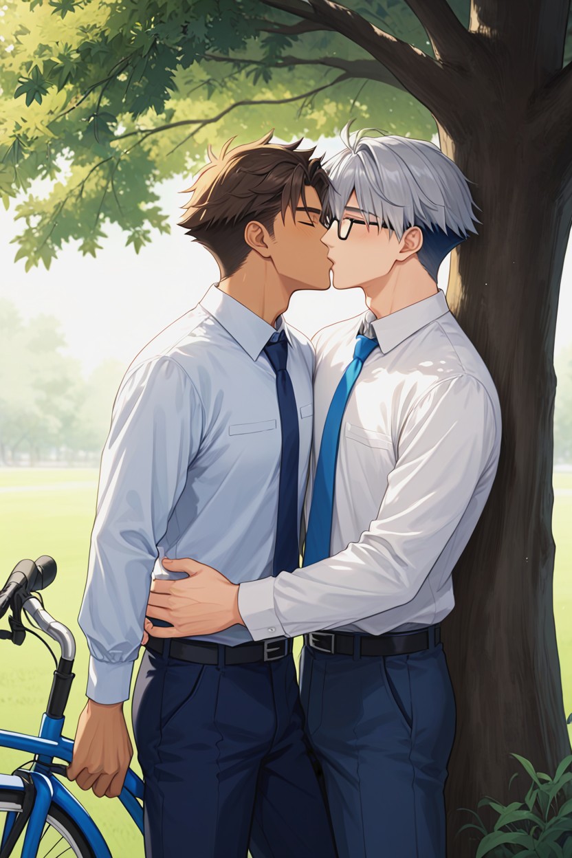 Passionate, Light Wind, Blue Necktie ゲイAIポルノ