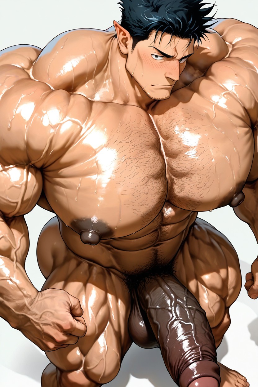 Deeply Etched Blocky Abs, Testicles, Oversize Muscle ゲイAIポルノ