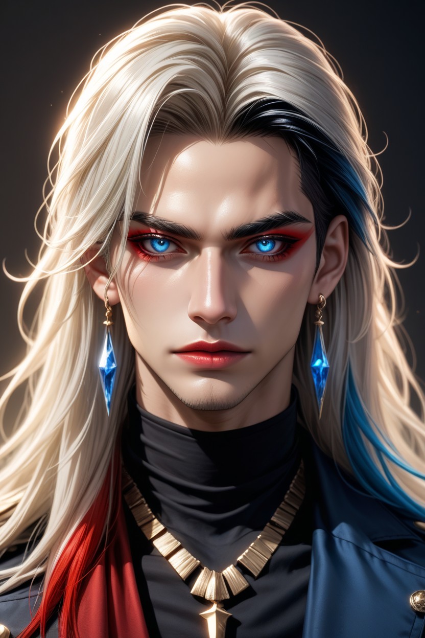 Clean Shaved, Red Lipstick, Smoky Eyes ゲイAIポルノ
